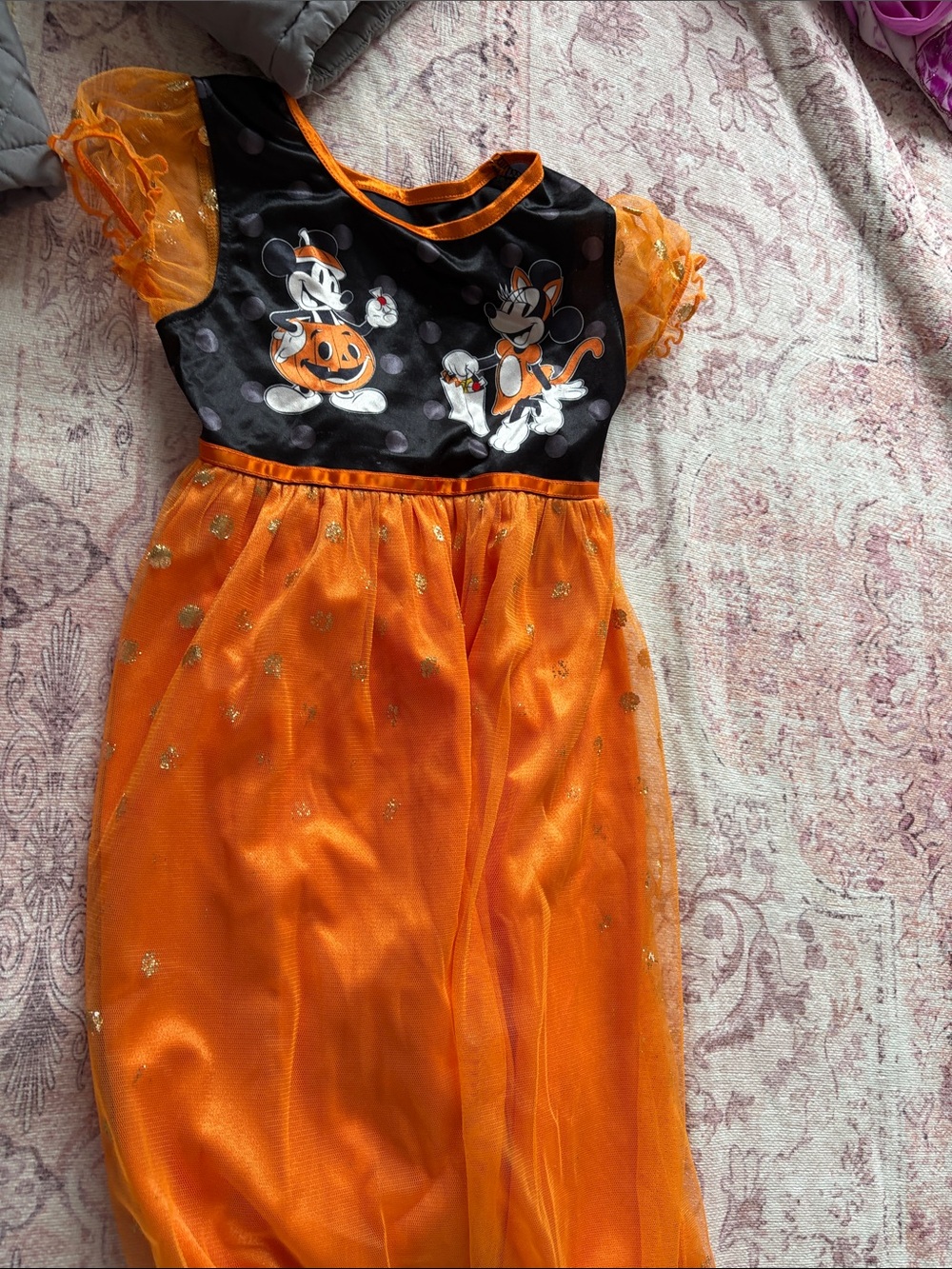 Disney Orange and Black Halloween Mickey & Minnie Girls' Costume Dress 6